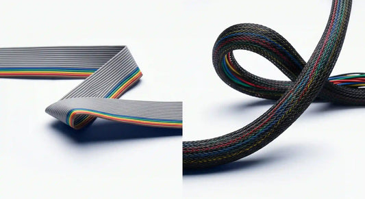 Flat ribbon IDC Cable compared to braided wire harness