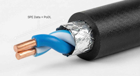 The cable view of  the SPE data and PoDL cable