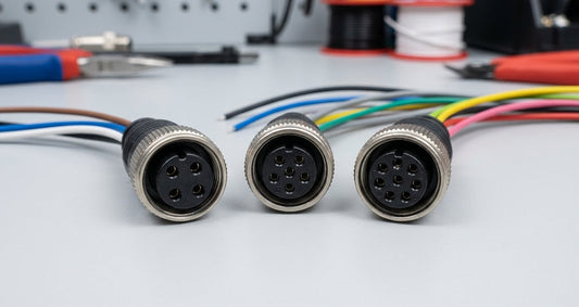 M12 4 pin , 5 pin , and 8 pin connectors