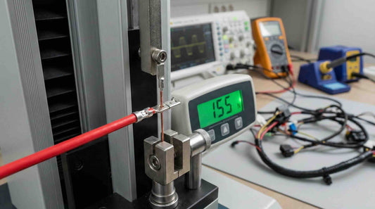 Cable pulling test is being conduct through the pulling test machines