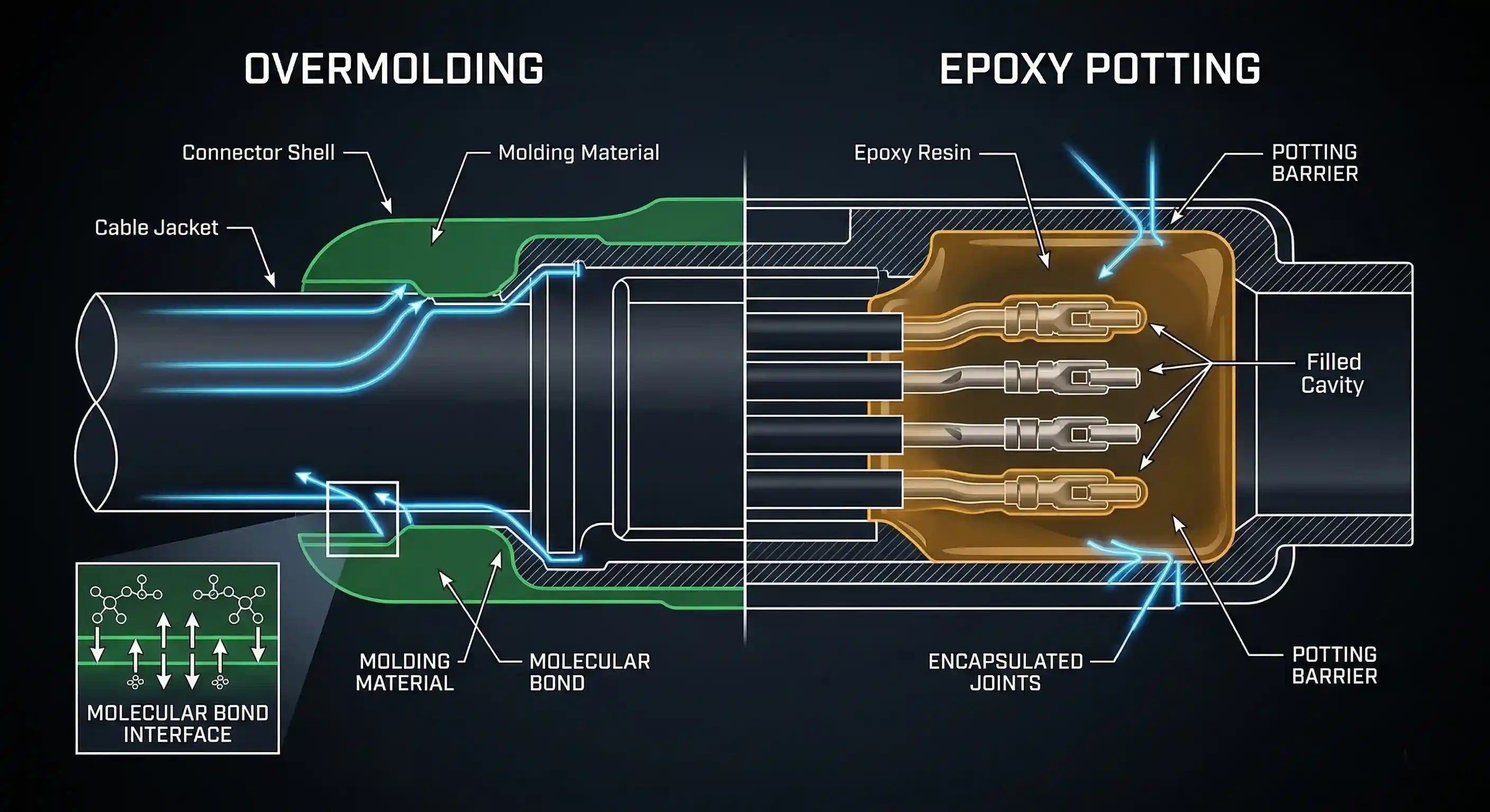 IP69K Cable Sealing: Overmolding vs Epoxy vs Shrink Boot