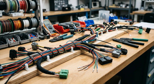 Wire harness working station in the factory