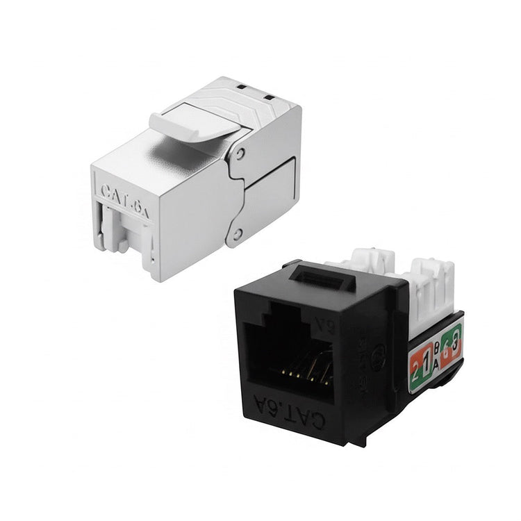 Cat6A UTP STP keystone jack connector with toolless and punch down termination, TeleWire Technology