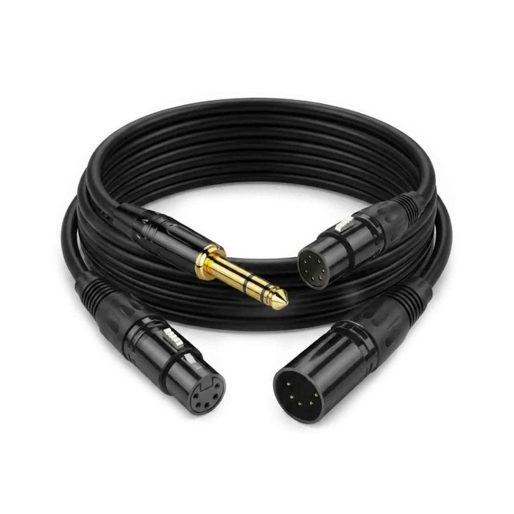  Xlr Mic Cable Male to Female and XLR to TRS Cable overlay with each other