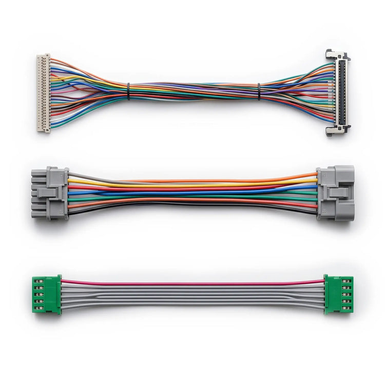 3 wire harness, 1 is JAE RI-RE Series dual end connector, 1 is JAE M34 male to female , and 1 is JAE IL-AG5-5S-S3C1 wire harness