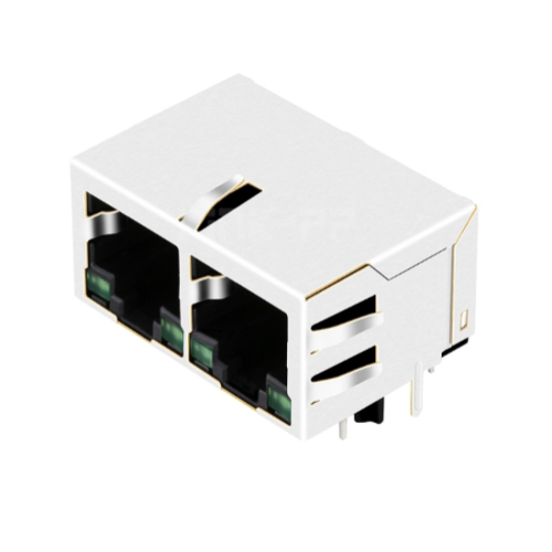 TW2J39962AFNL, 1000 Base Ethernet 1x2 Port RJ45 Tab Down with Green/ Green Led - TeleWire Technology