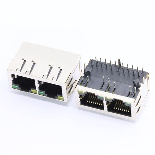 TW2J37073ABNL, 1000 Base Ethernet 1x2 Port RJ45 Tab Down with Green/ Yellow Led - TeleWire Technology