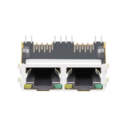 1x2 RJ45 Modular Jack Connector without Transformer Tab Up - TWE3121AHML - Second View
