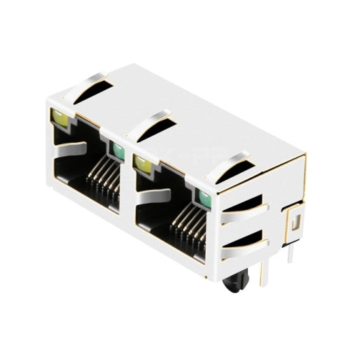 1x2 RJ45 Modular Jack Connector Tab Up without Transformer - TWE312AGNL - Main View