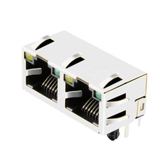 TWE312AGNL، 1x2 پورت RJ45 تب بالا بدون ترانسفورماتور با چراغ LED زرد/سبز