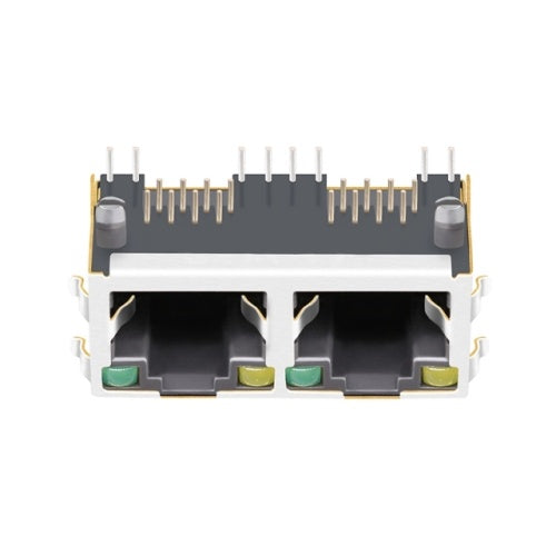 1x2 RJ45 Modular Jack Connector Tab Up without Transformer - TWE312AGNL - Second View