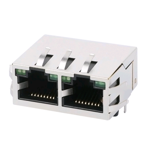 TW2J39247AFNL, 100 Base MagJack 1x2 Port RJ45 Tab Up with Green/ Green Led - TeleWire Technology