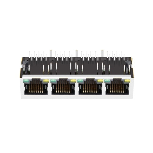 1x4 Port RJ45 Modular Jack without Transformer Tab Down - TWE215BDNL - Second view