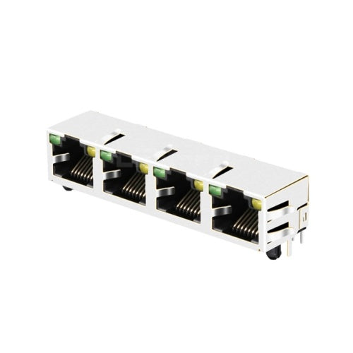 1x4 RJ45 Modular Jack without Transformer Tab Up - TWE5127AHNL - Main View