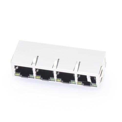 1x4 Port RJ45 Modular Jack without Transformer Tab Down - TWE215ADNL - Main View
