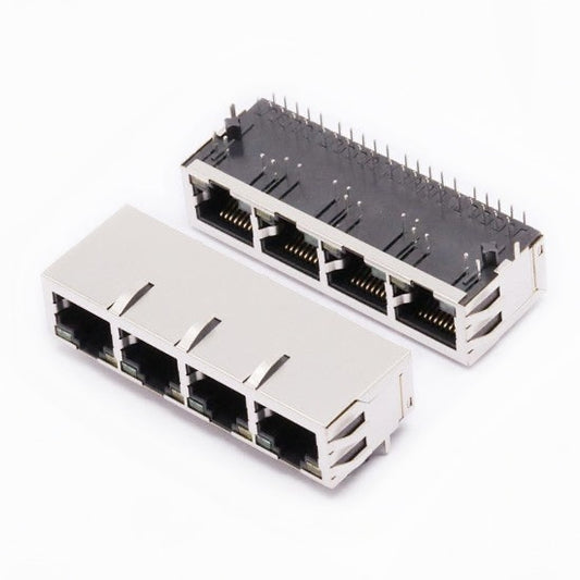 TW4J57725AENL, 100 Base Ethernet 1x4 Port RJ45 Tab Down with Green/ Yellow Led - TeleWire Technology