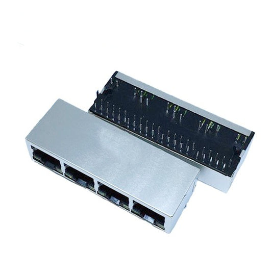 TW4J57912BENL, 1000 Base Ethernet 1x4 Port RJ45 Tab Down with Green/ Yellow Led - TeleWire Technology