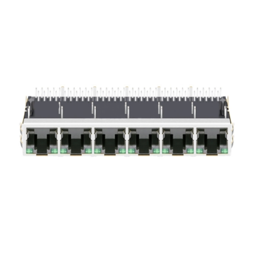 TW6J79962AWNL, 1000 Base Gigabit Ethernet 1x6 Port RJ45 Tab Up with Green/ Green Led - TeleWire Technology