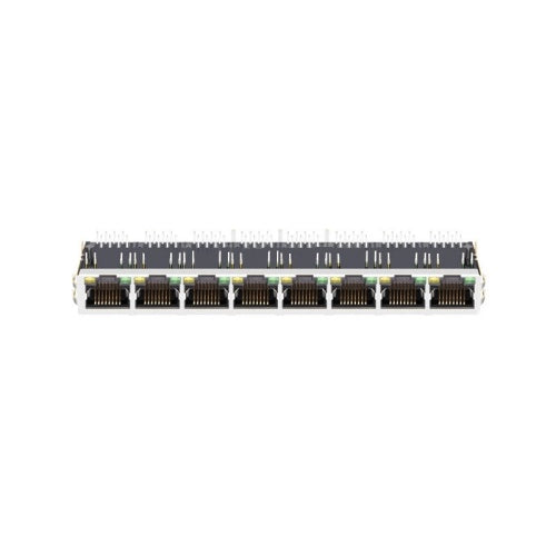TW8J97515AENL, 100 Base Ethernet 1x8 Port RJ45 Jack Tab Down with Green/ Yellow Led - front view