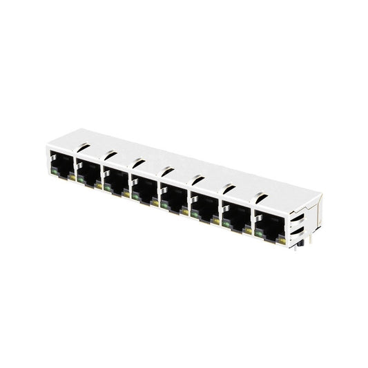 TW8J97515AENL, 100 Base Ethernet 1x8 Port RJ45 Jack Tab Down with Green/ Yellow Led - side view