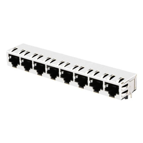 TW8J97315CNL, 100 Base Magjack 1x8 Port RJ45 Tab Down without Led - side view