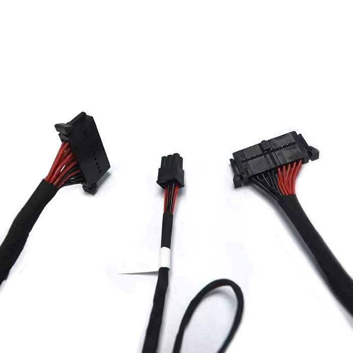Hybrid 22AWG and 28AWG electrical cable with 24 circuit connector.