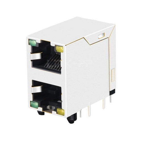 2x1 RJ45 Modular Jack Connector without Transformer Tab Both - TWE217XBHNL - Main View