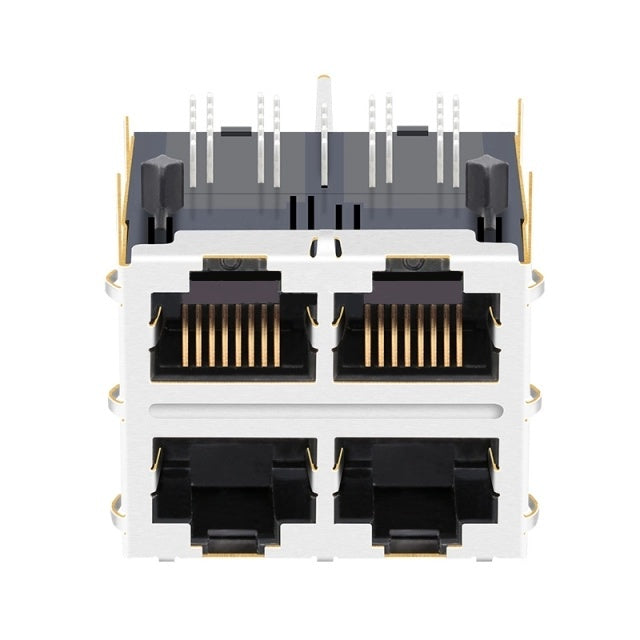 TW22S38612CNL, 1000 Base Gigabit 2x2 Port RJ45 Modular Jack Tab Both without Led - front view