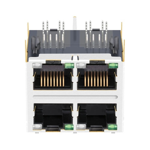 TW22S38775B03NL, 1000 Base Gigabit 2x2 Port RJ45 Modular Jack Tab Both with Green/ Green&Yellow Led - front view