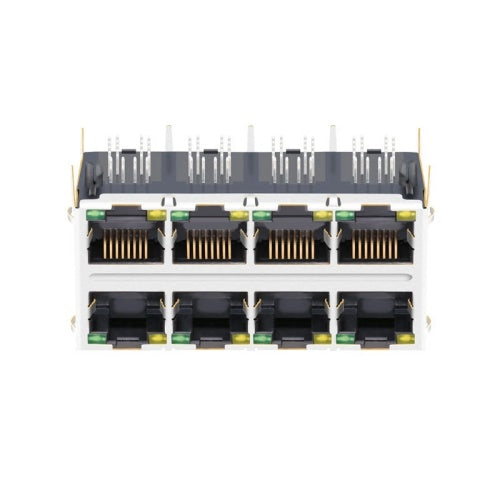 TW24S58672ADNL, 1000 Base Gigabit 2x4 Port Integrated Modular Jack RJ45 Tab Both with Yellow/ Green Led - front view