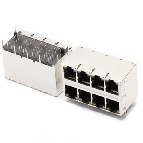TW24S58672ADNL, 1000 Base Gigabit 2x4 Port Integrated Modular Jack RJ45 Tab Both with Yellow/ Green Led - side view