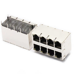 TW24S58672ADNL، 1000 قاعدة جيجابت 2x4 منفذ مدمج المغناطيسية RJ45 علامة كلاهما مع أصفر / أخضر LED
