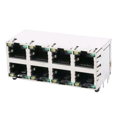 TWE219XAGNL, 2x4 Port RJ45 utan Transformator Flik Båda med Gul/Grön LED
