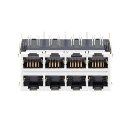 TW24S58613CNL, 1000 Base Gigabit 2x4 Port Integrated Modular Jack RJ45 Tab Both without Led - front view