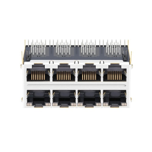 TW24S58423A54NL, 100 Base 2x4 Port Ethernet RJ45 Tab Both with Green&Yellow/ Green&Yellow Led - TeleWire Technology
