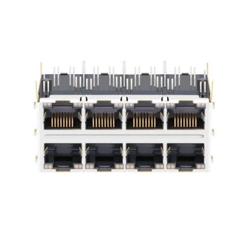 TW24S58149A58NL, 1000 Base Gigabit 2x4 Port RJ45 Jack Tab Both with Green&Yellow/ Green&Yellow Led - front view