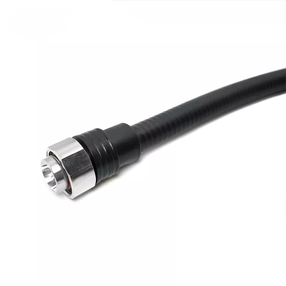 4.3-10 male to 4.3-10 male plug 1/2 superflex RF coaxial cable assembly, Plug view