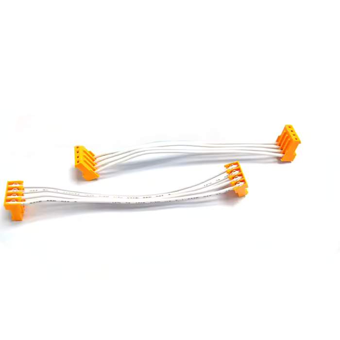 Custom 4 pin terminal block wire harness assembly made in Taiwan.