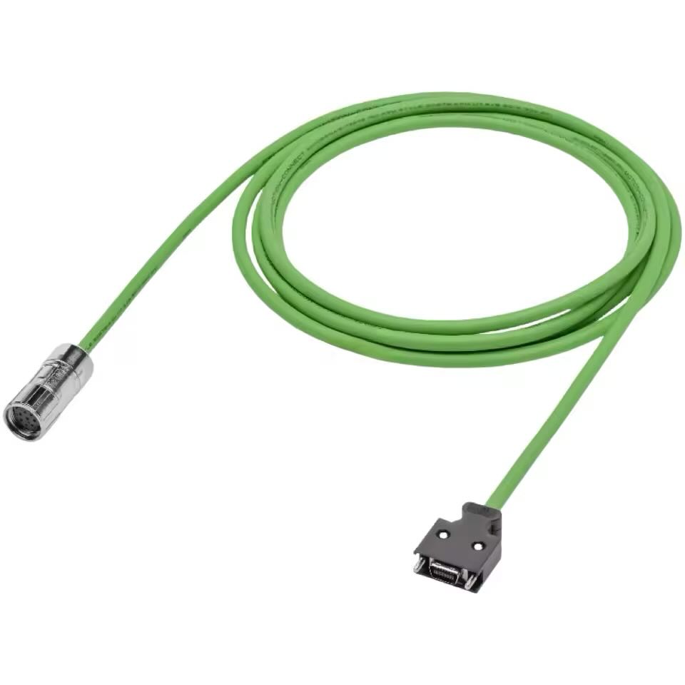 6FX3002-2CT12-1BA0 feedback cable assembly with precision-shielded connectors for automated machinery.