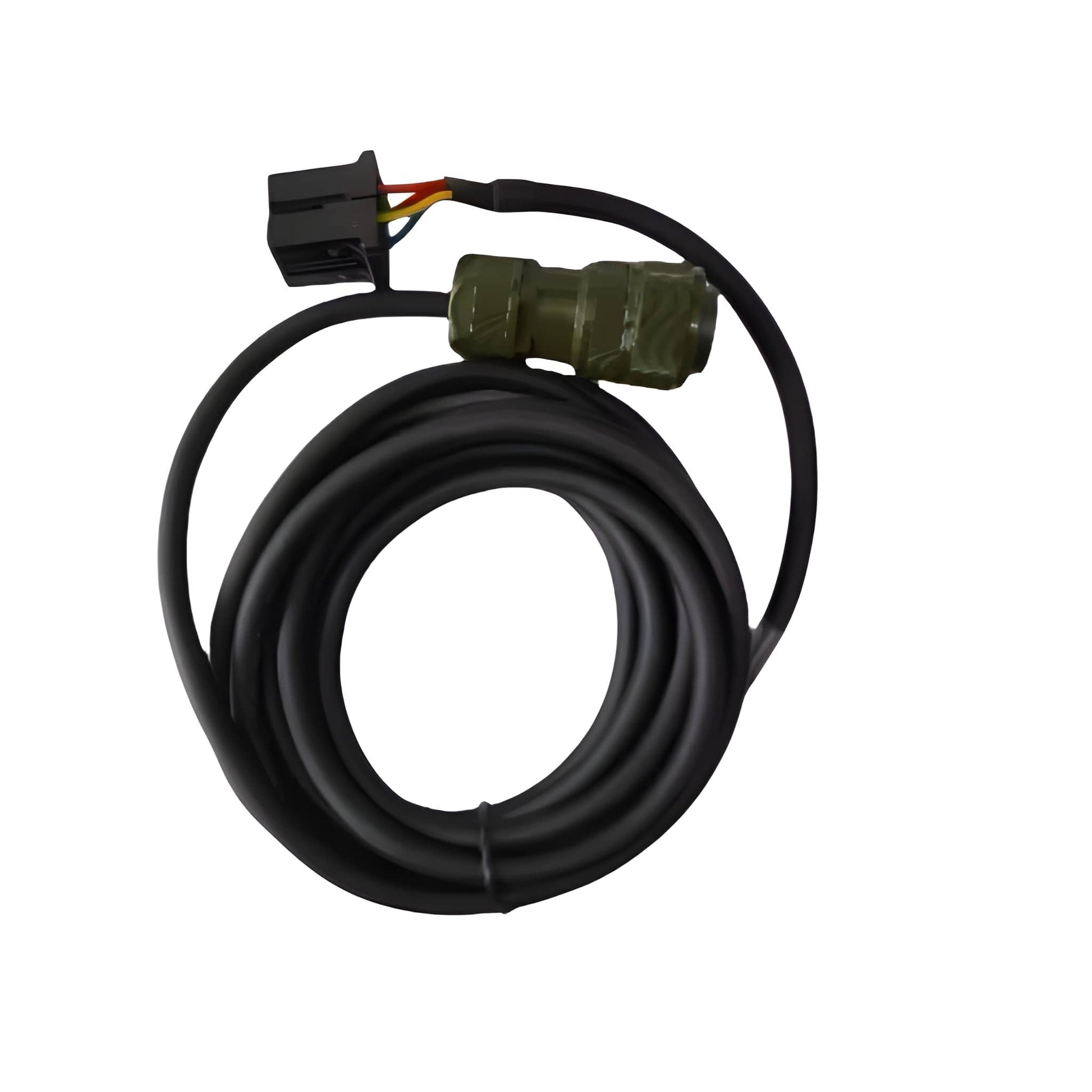 High-flex motion control power cable assembly with precision-crimped U, V, W, and G terminals for industrial automation.