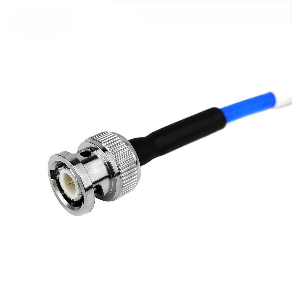 BNC male plug to N male plug RG141 RF coaxial cable assembly, BNC male view