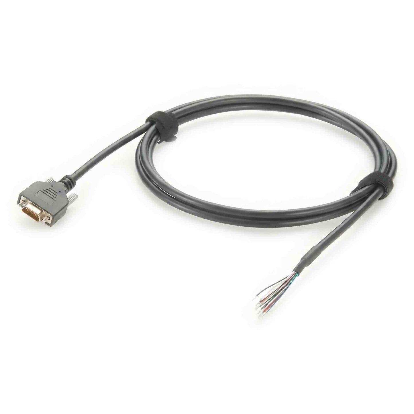 Custom 15-conductor Micro-D wire harness equivalent to 834229007 for high-density industrial I/O applications.