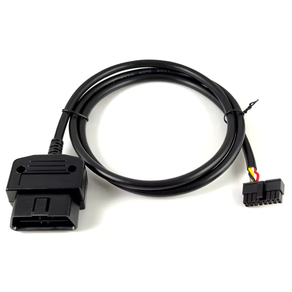 OBDII 16-Pin Male/Female to Molex 12-Pin Cable