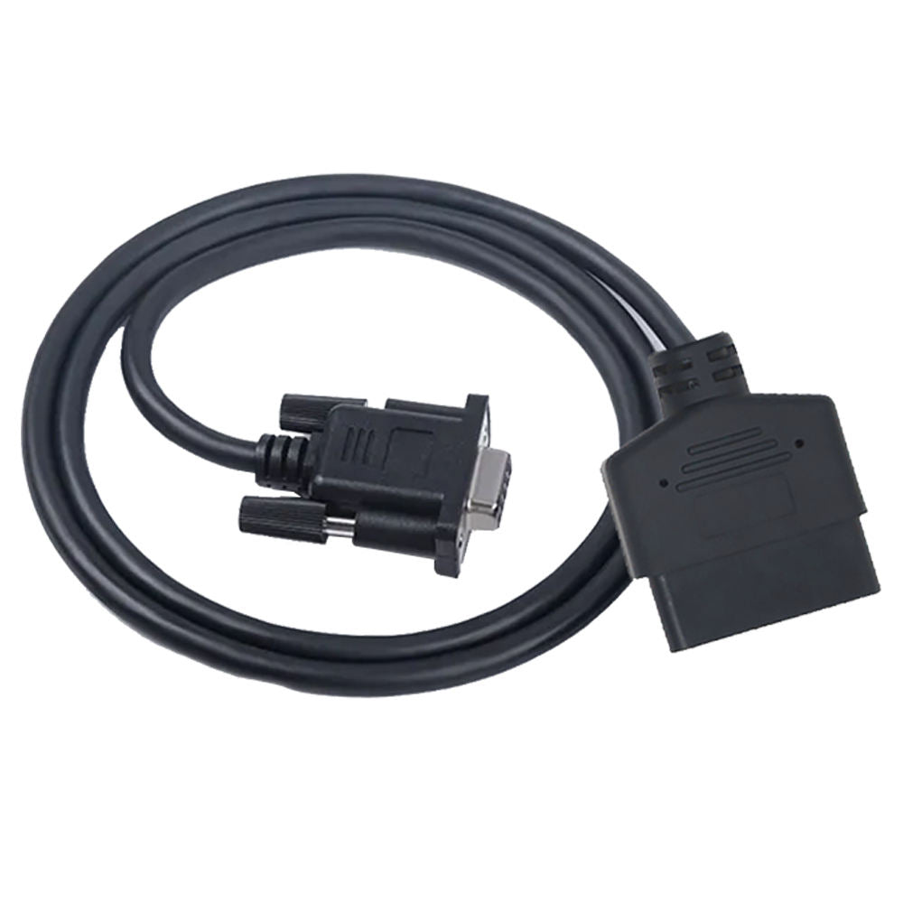 DB9 RS232 Female to OBDII 16-Pin Male top view