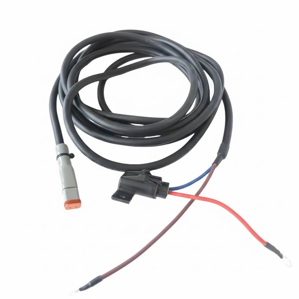 Deutsch DT 2-Pin Female Pigtail with Rubber Boot wire harness