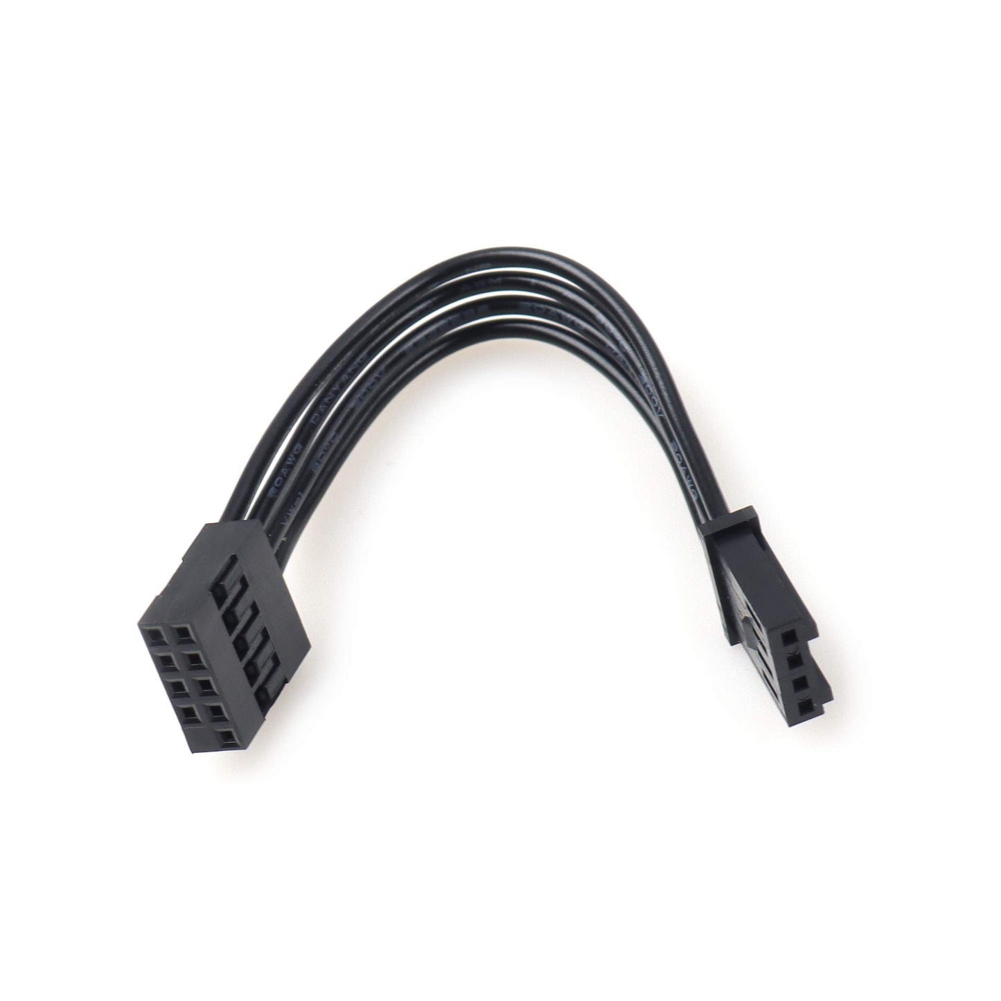 Black 10-pin 2x5 Dupont female connector wired to a 4-pin TE 280359 receptacle housing.