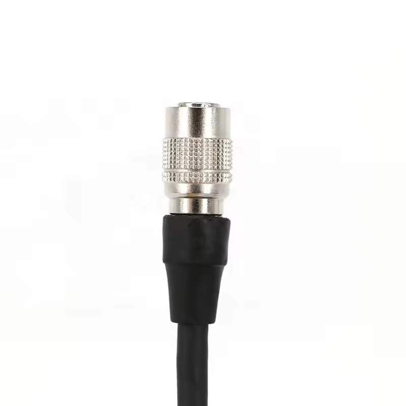 High-flex shielded I/O power cable with a 6-pin female aviation-style connector for machine vision integration.