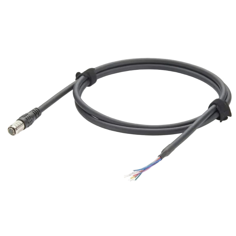 High-reliability shielded I/O cable with an HR25 series 8-socket connector for industrial camera and automation integration.