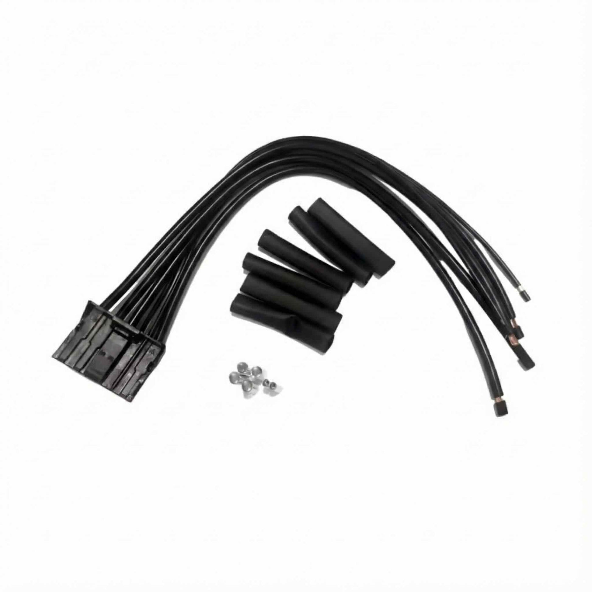 6 pin 12 awg electrical wire harness with rubber boot