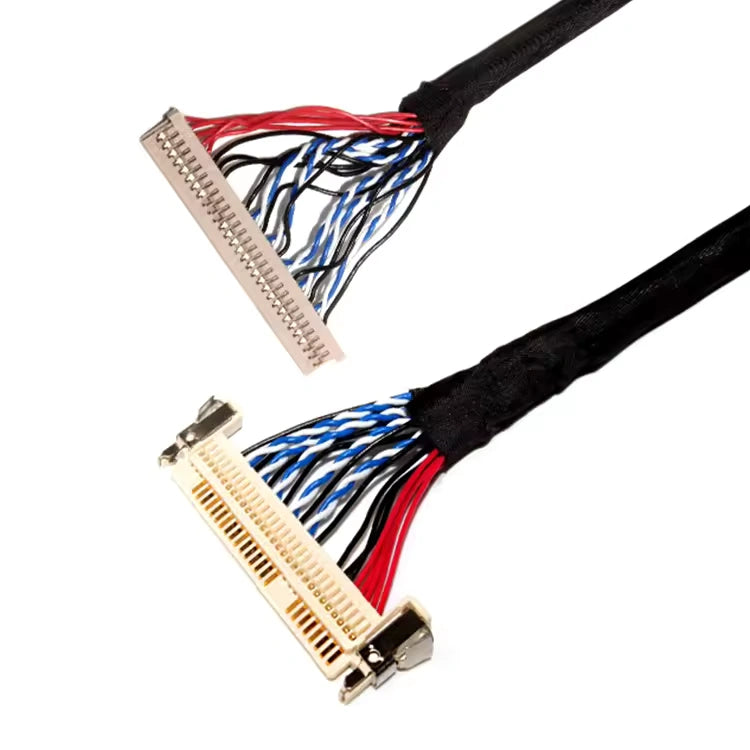 Cross-series display signal routing harness with DF13 and FI-X interconnects